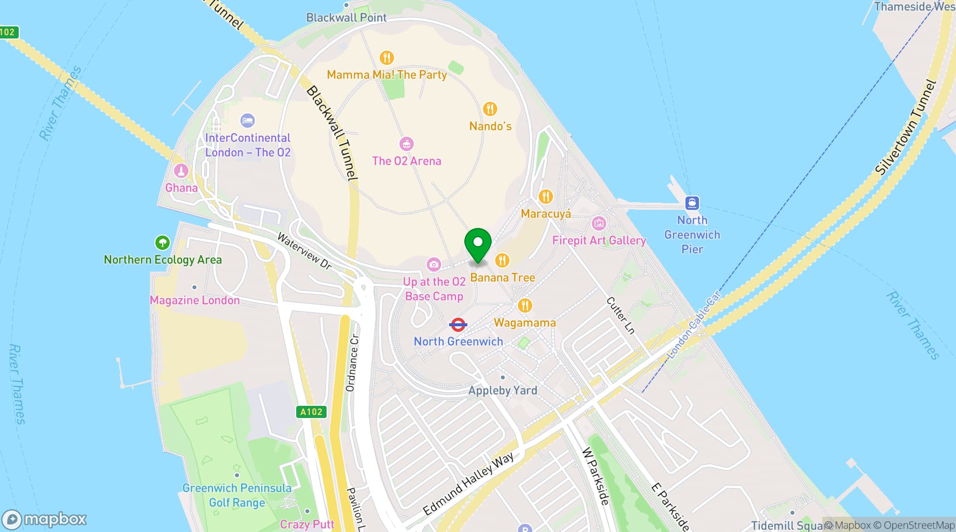Map showing Cabana @ The O2