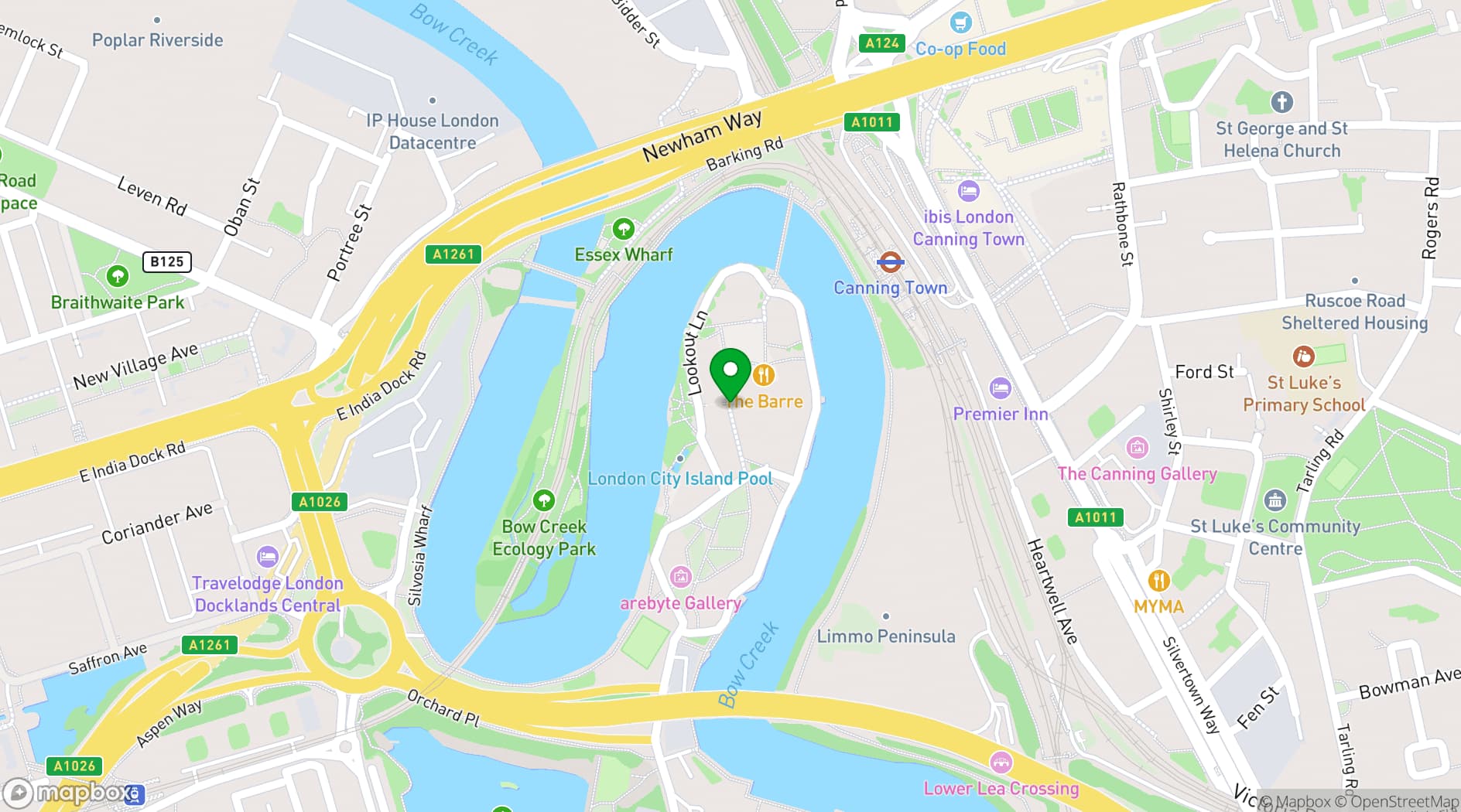 Map showing London Lighthouse Gallery & Studio