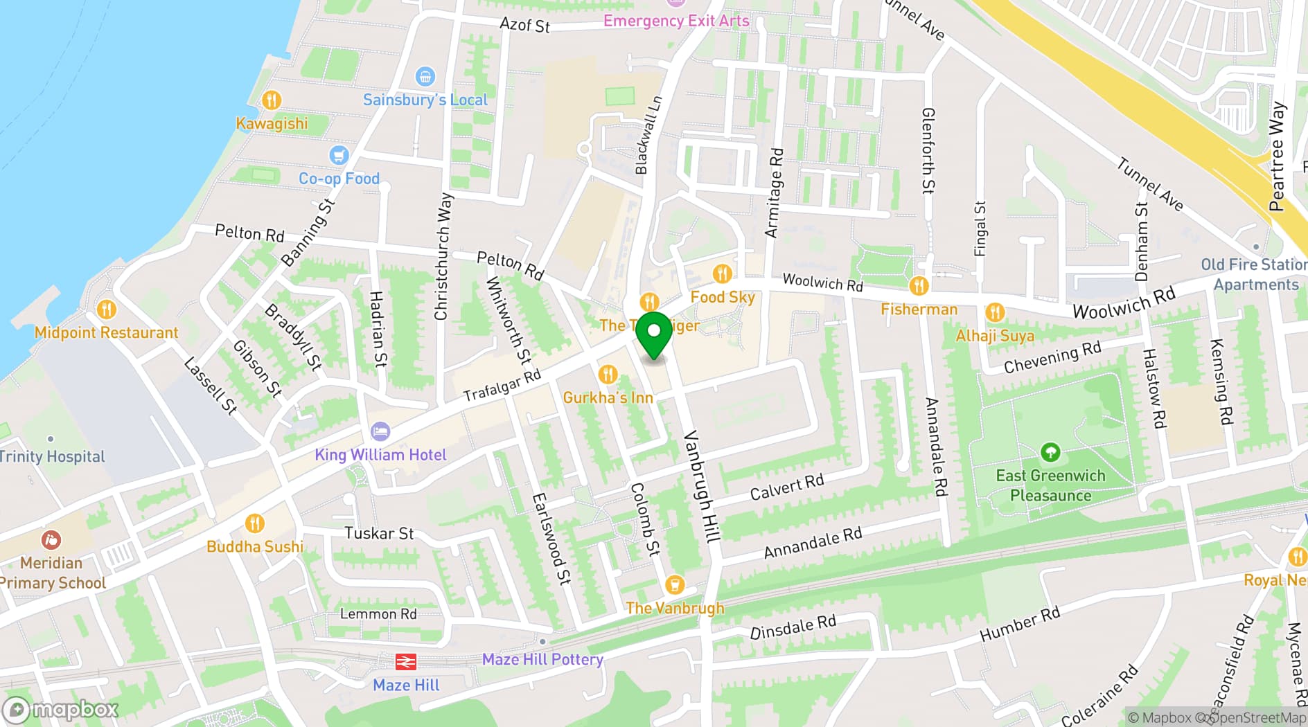 Map showing Vanbrugh Studio