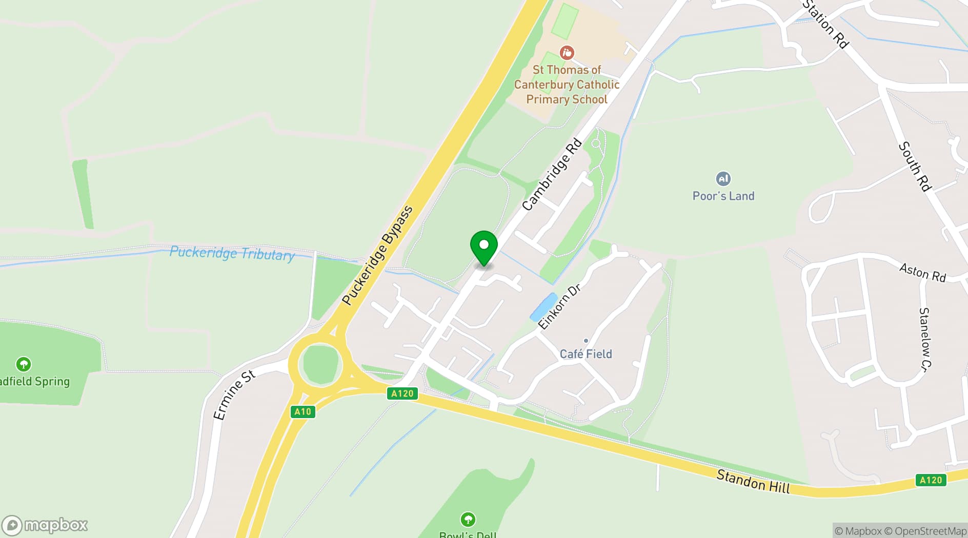 Map showing Hanbury Manor by Marriott