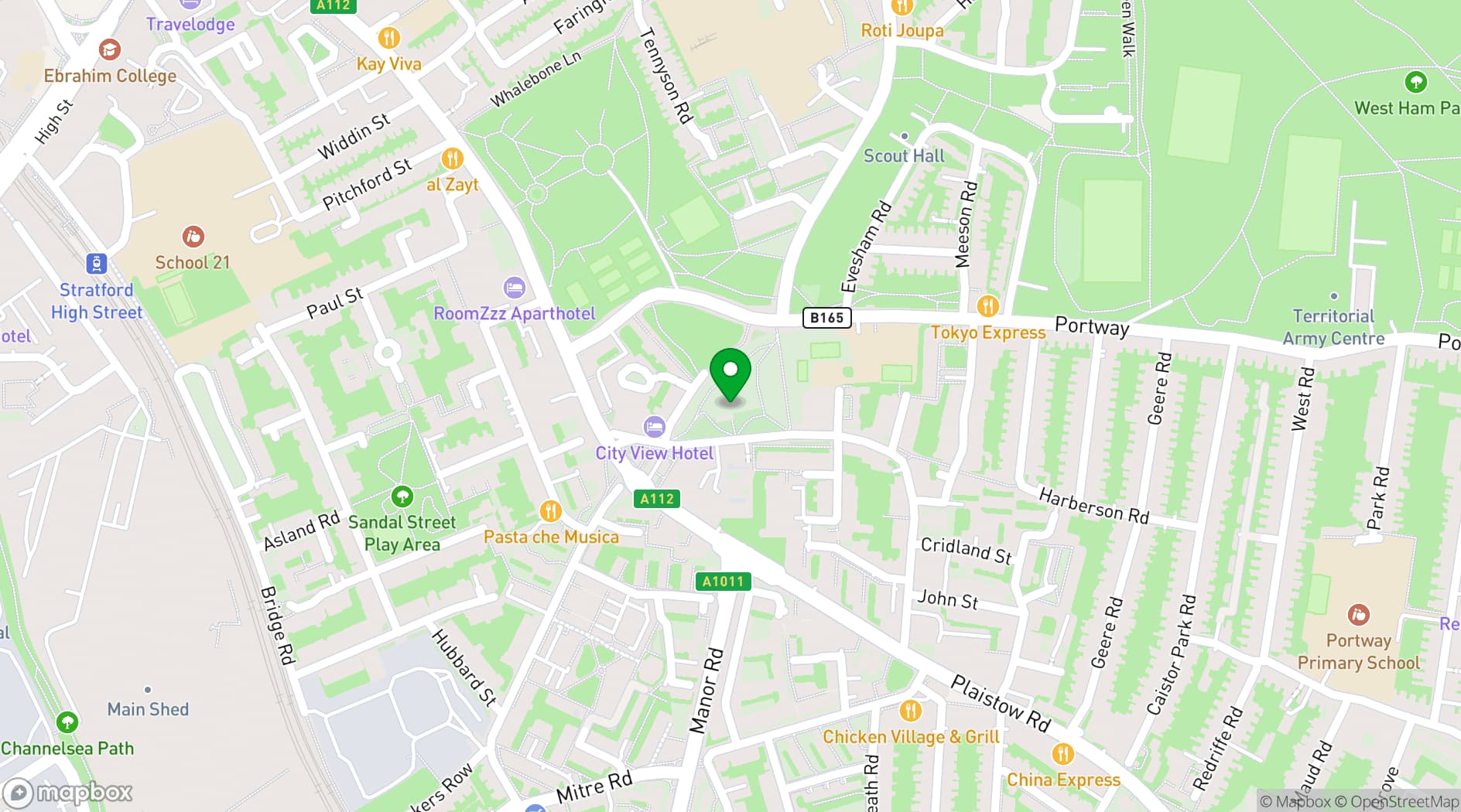 Map showing All Saints, West Ham