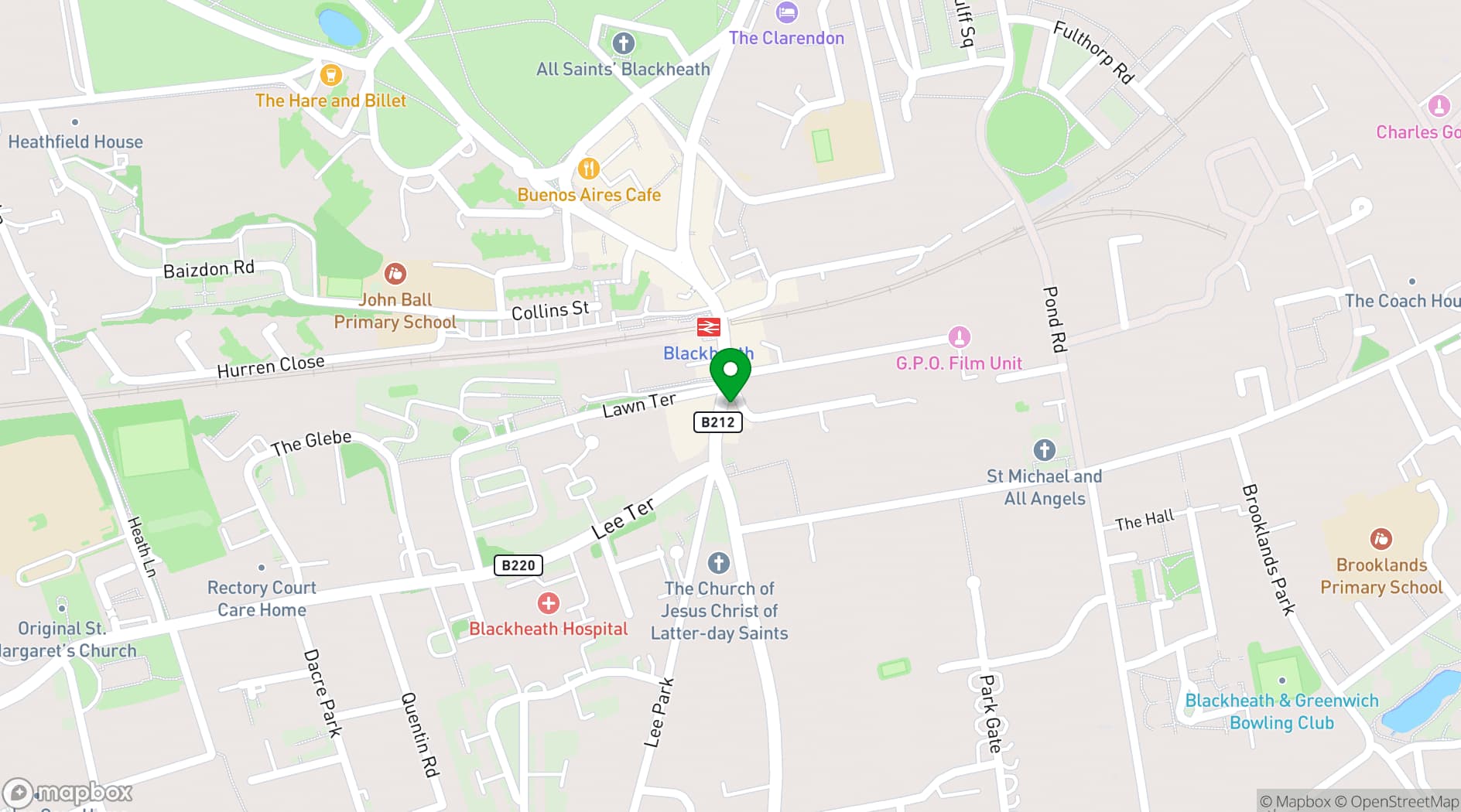 Map showing Panas Gurkha Blackheath