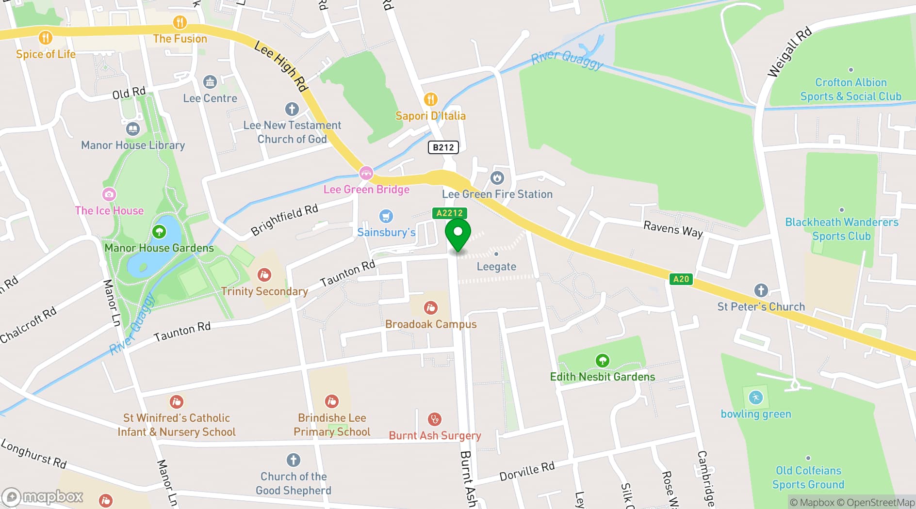 Map showing venue space