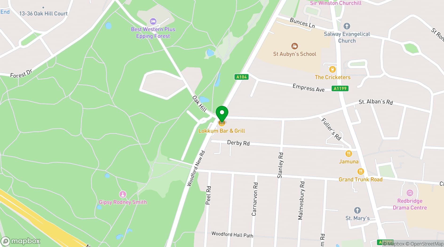 Map showing Lokkum Bar & Grill