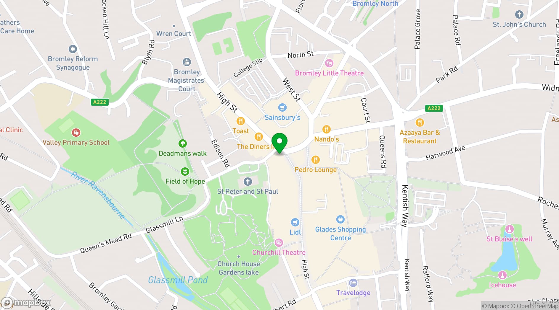 Map showing The Saucy Bird Rotisserie