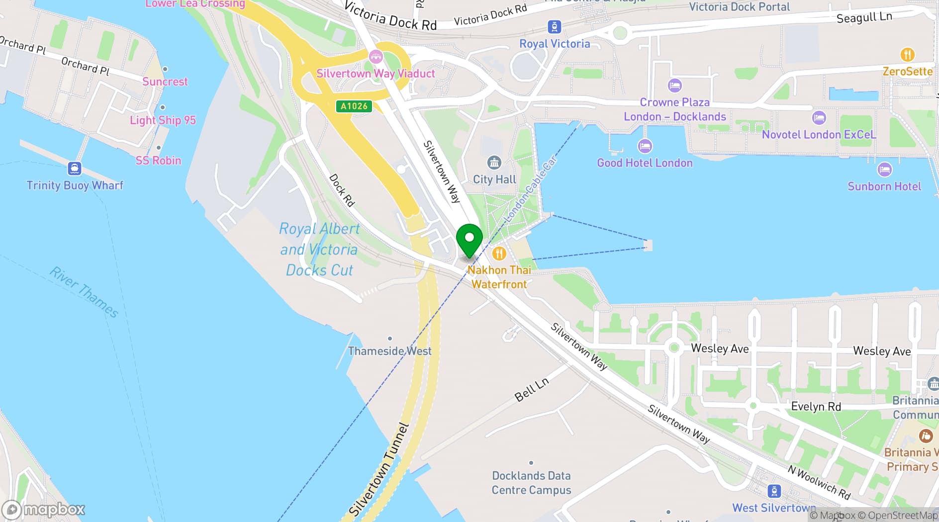 Map showing Vision Wharf Space