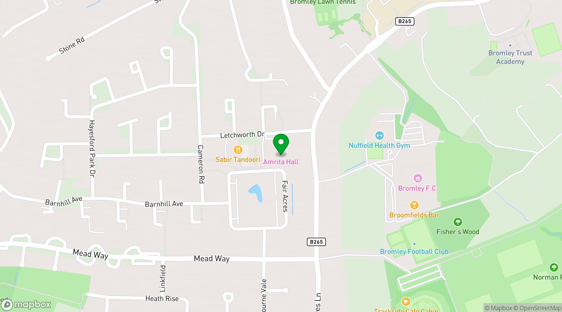 Map showing Amrita Hall