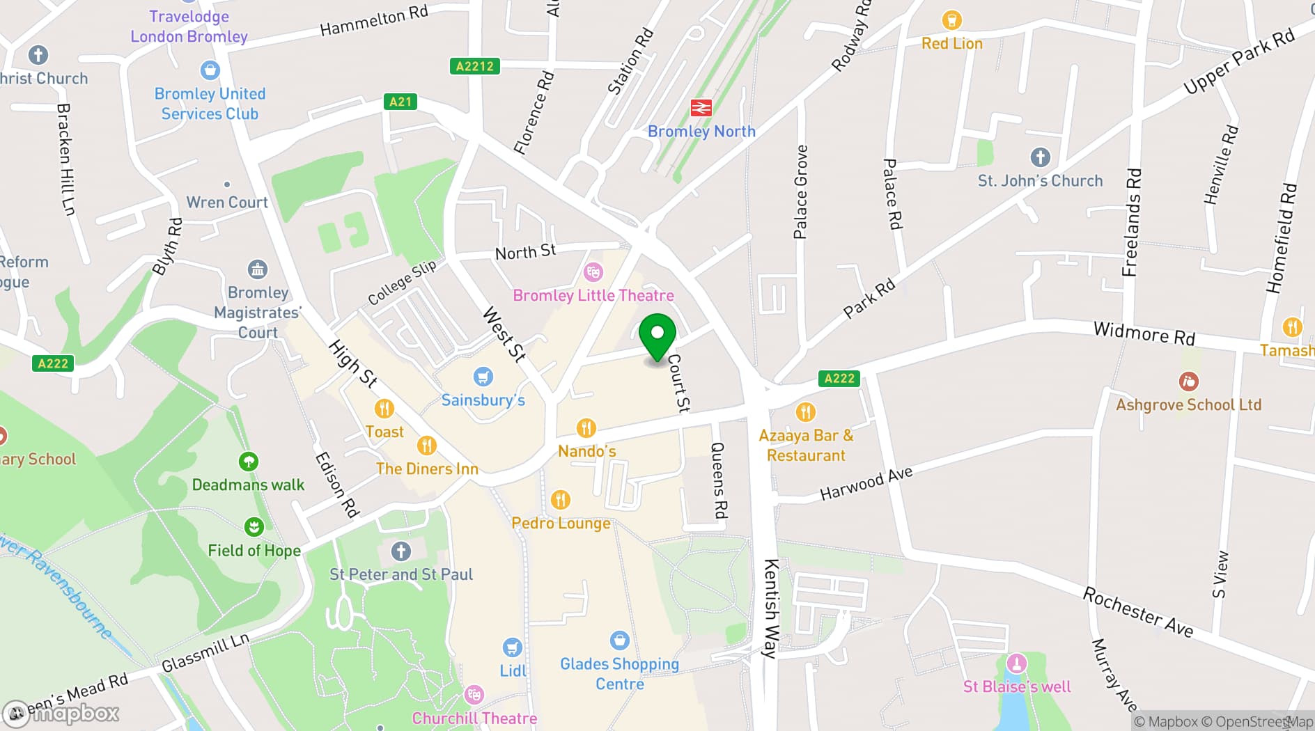 Map showing Community House Bromley