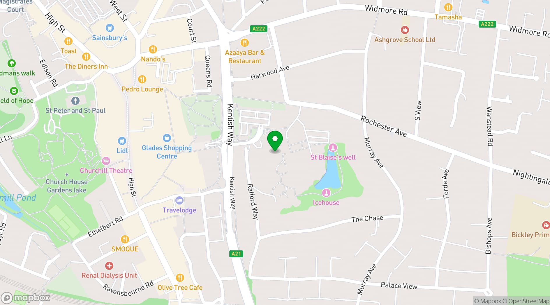 Map showing The Great Hall