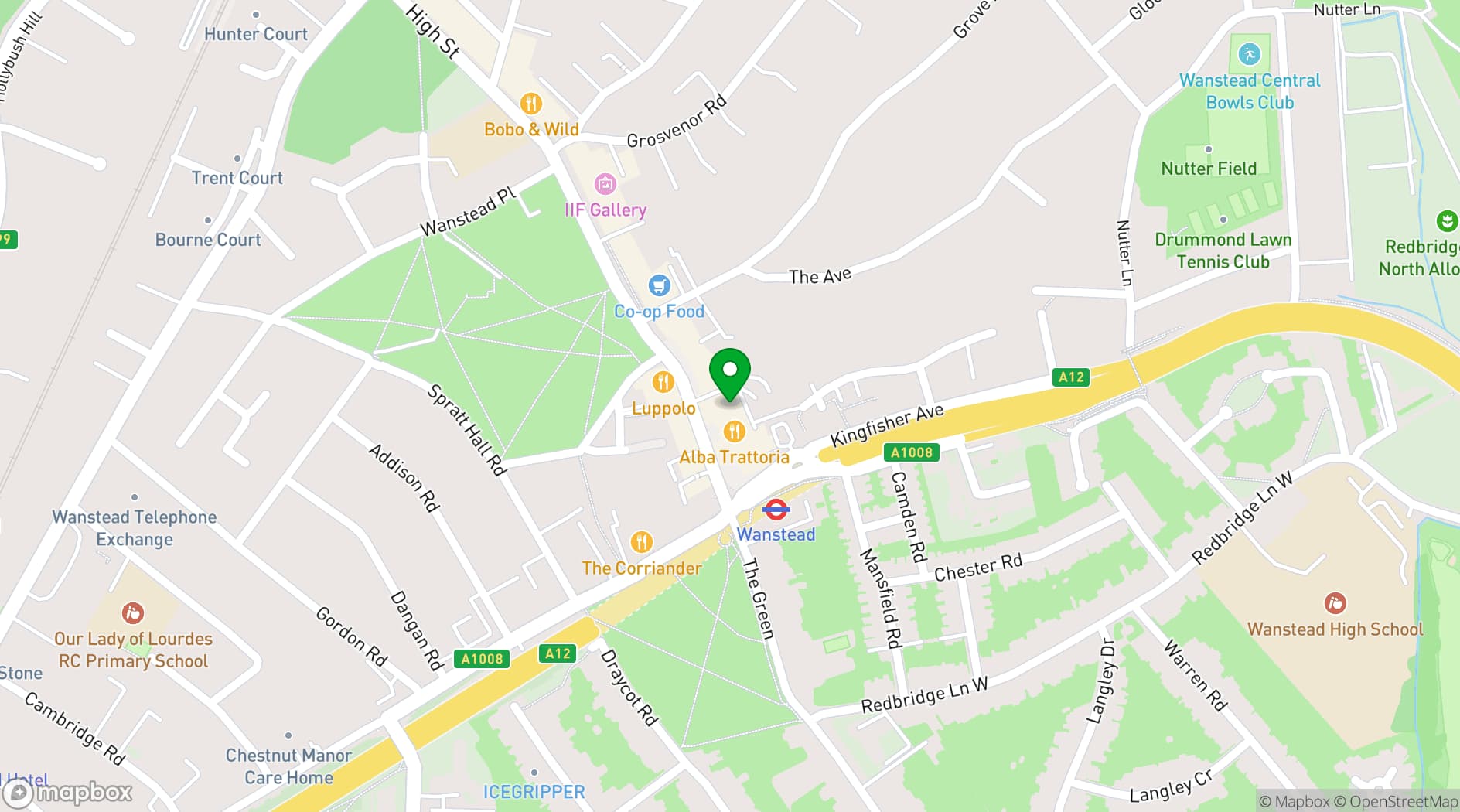 Map showing The Bull Wanstead