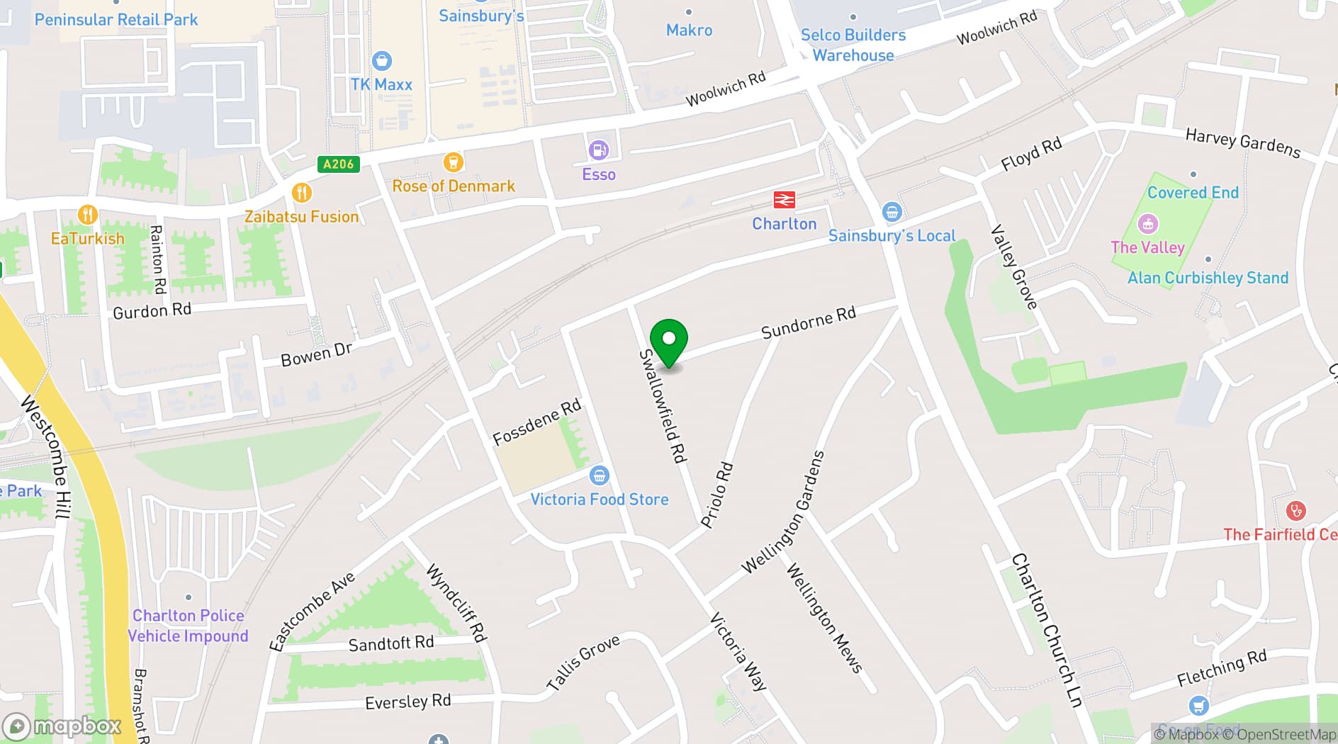 Map showing St Richard's Church Centre