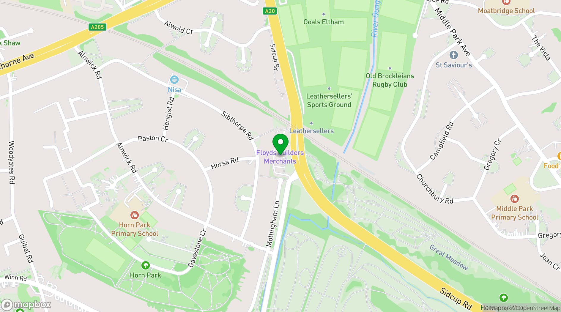 Map showing Tava London