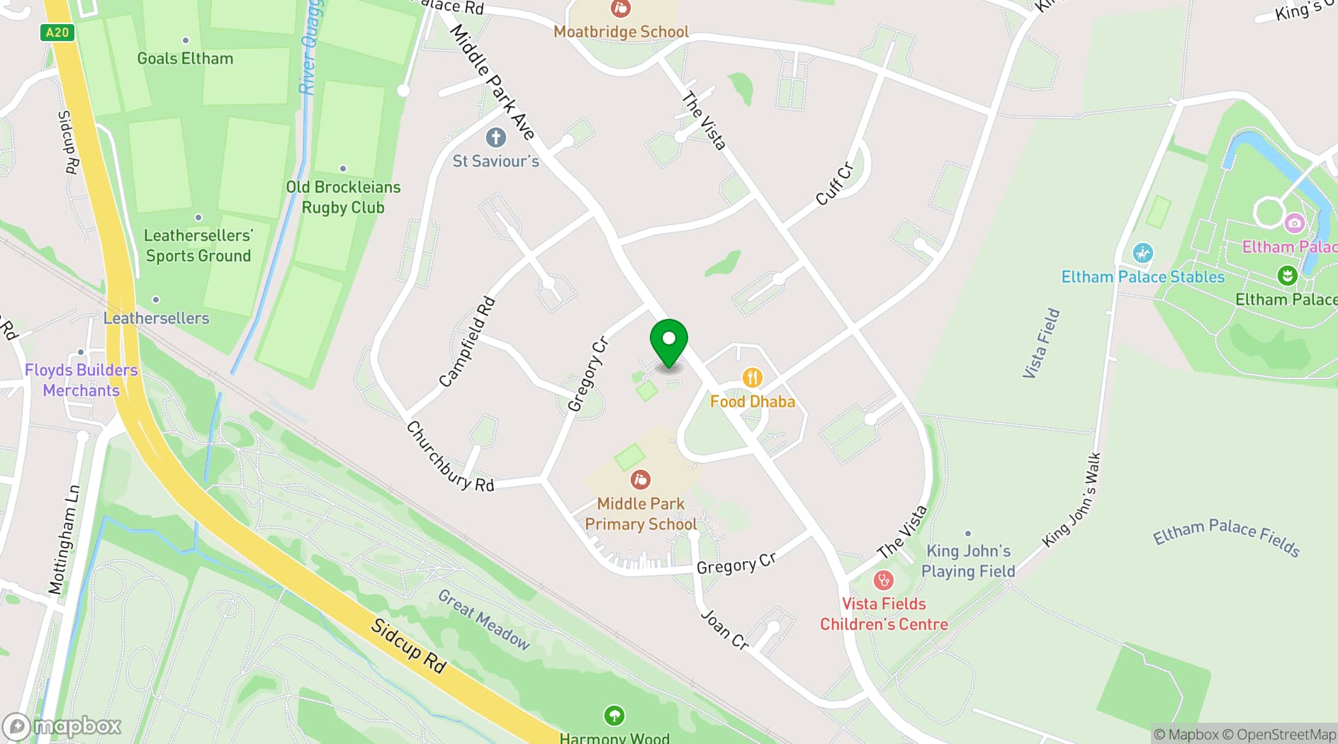 Map showing Crown Woods Community Centre