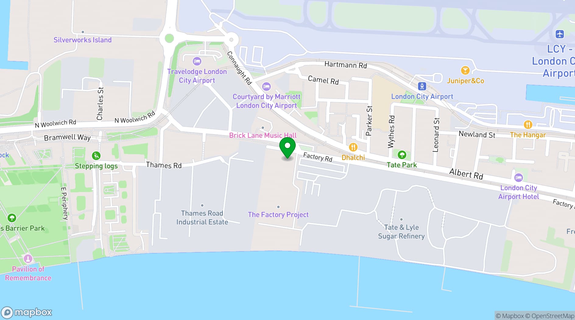 Map showing THE LODGE PODCAST STUDIO