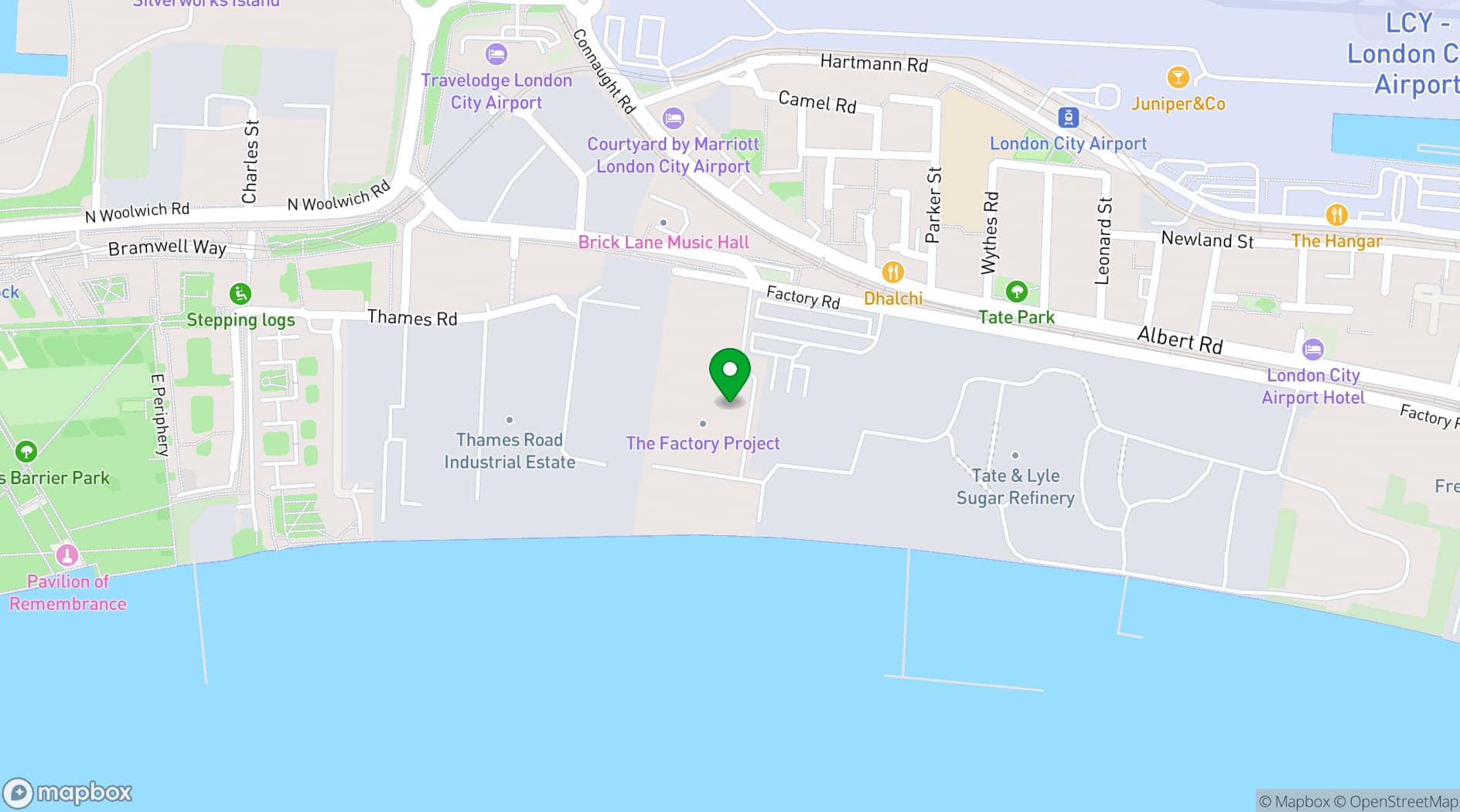 Map showing The Beams London