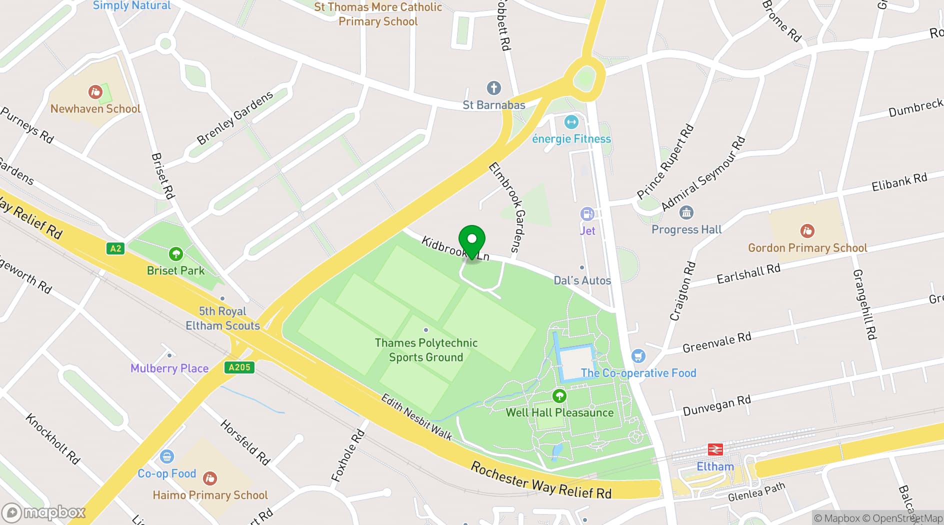 Map showing Blackheath Rugby