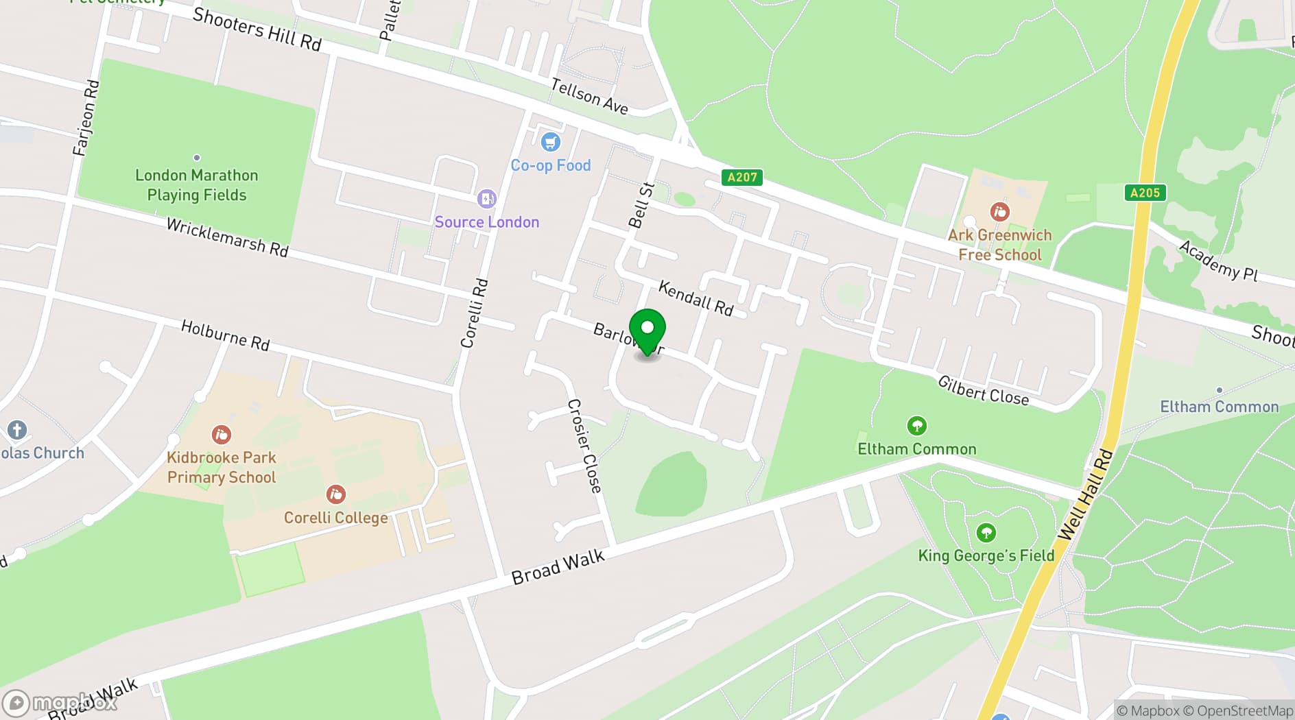 Map showing The Old Street Gallery