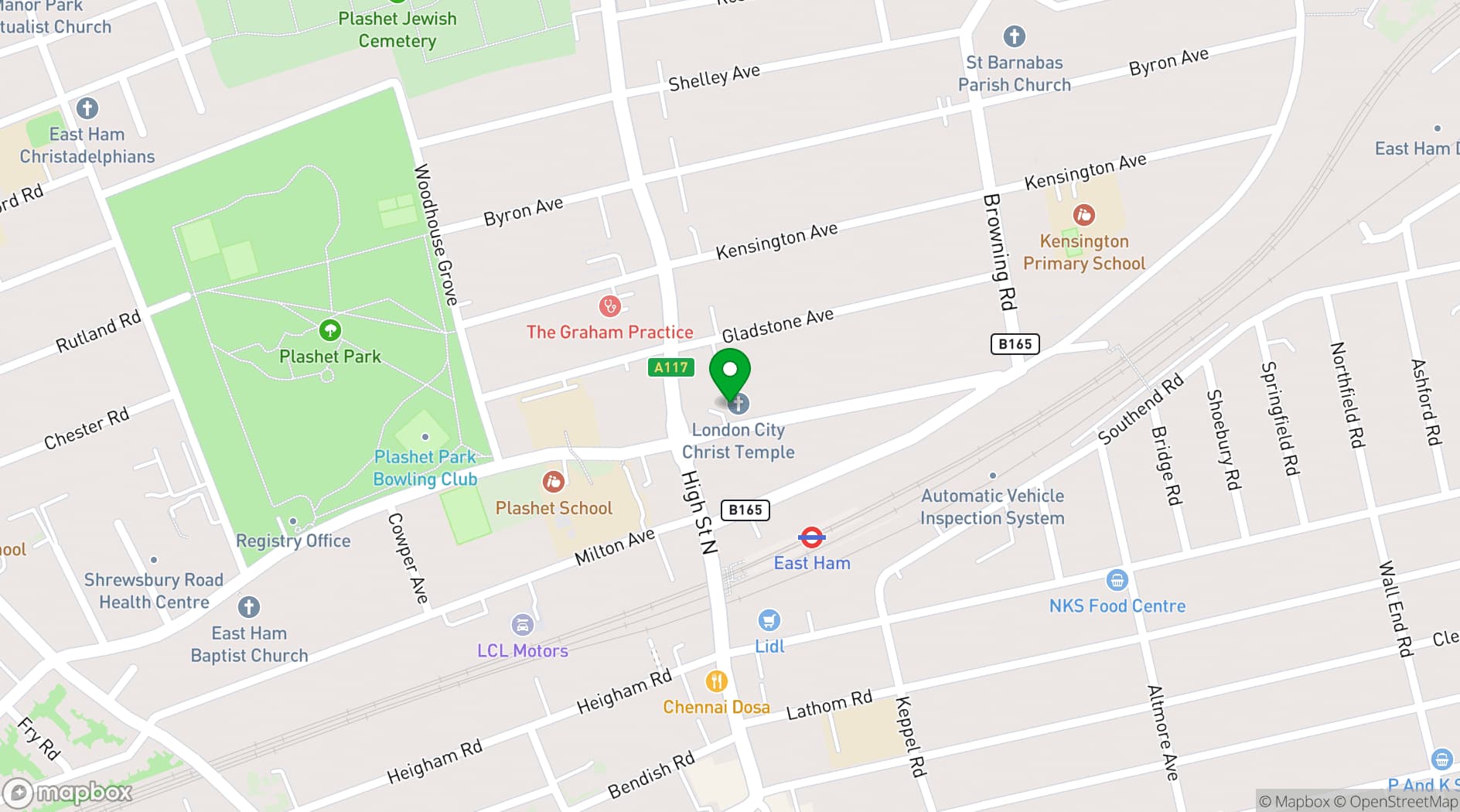 Map showing Trinity Centre