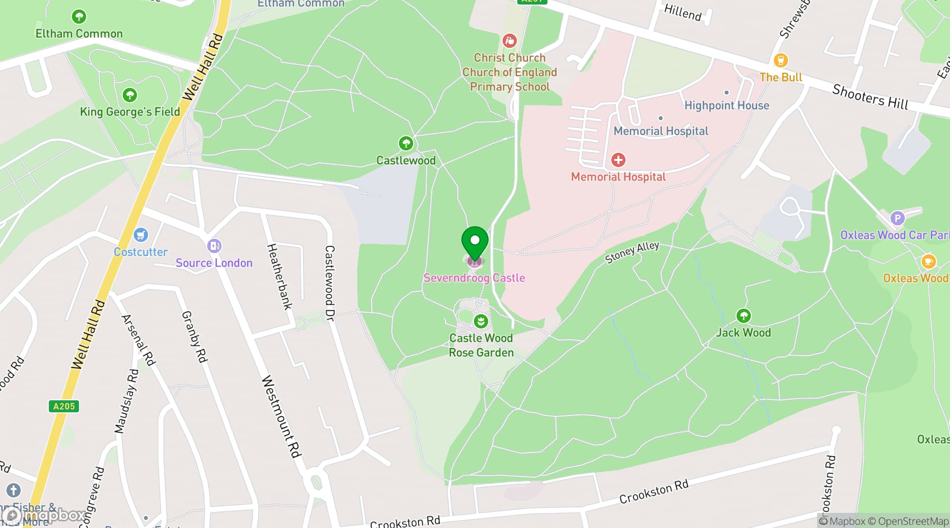 Map showing Severndroog Castle