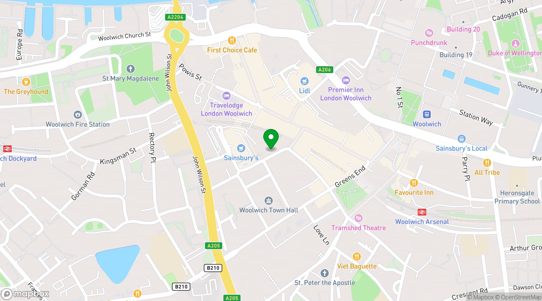 Map showing KKS Cafe Bar Grill