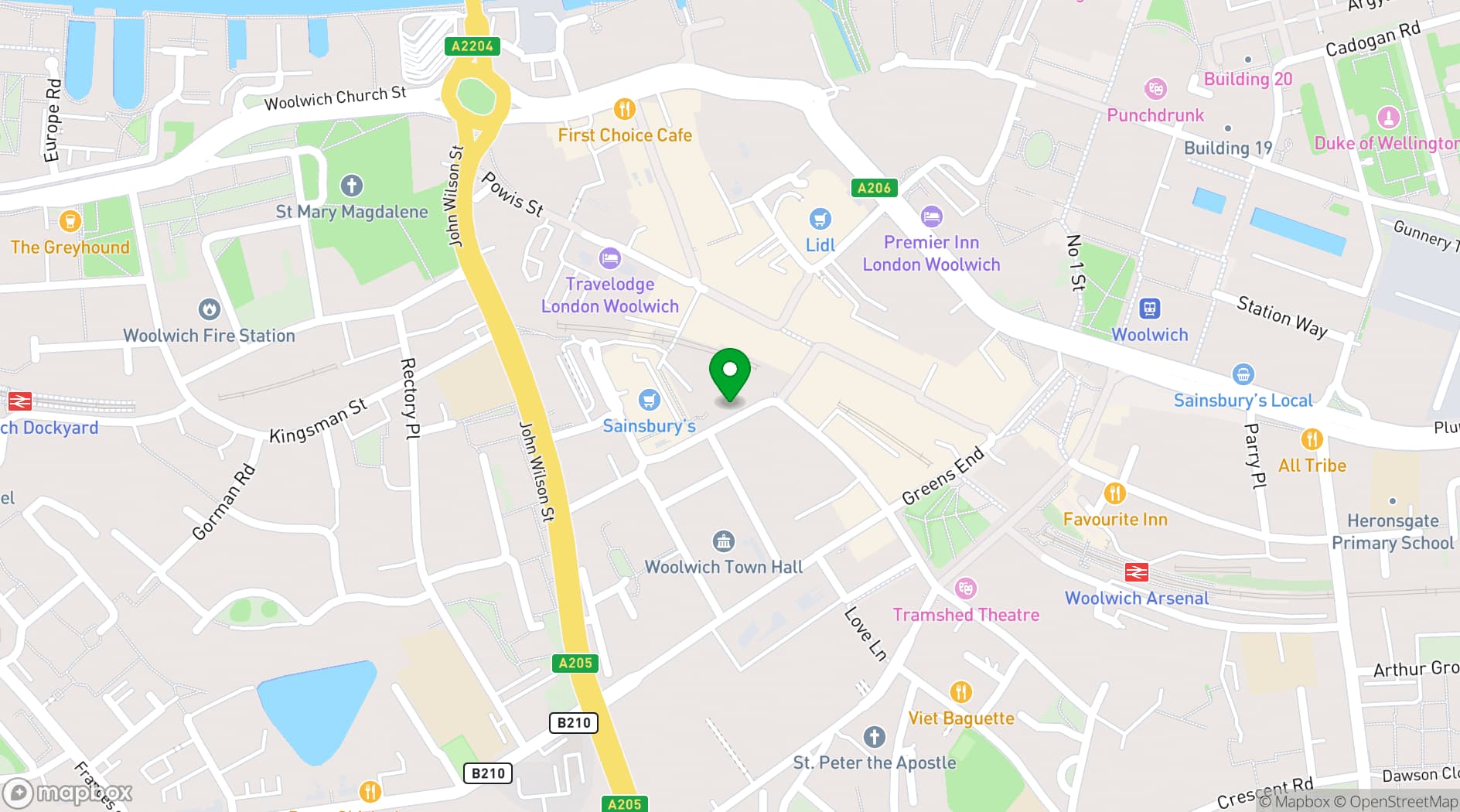 Map showing KKS Cafe Bar Grill