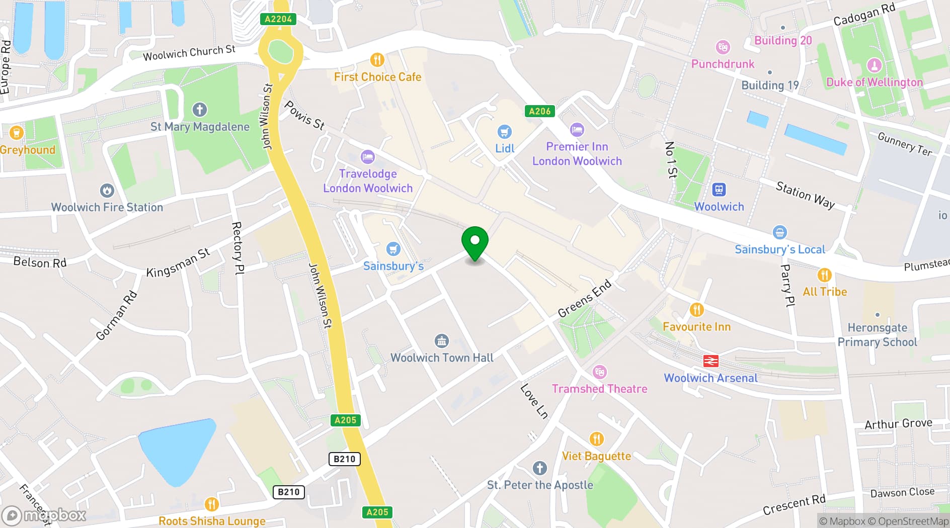 Map showing Philip Training Centre