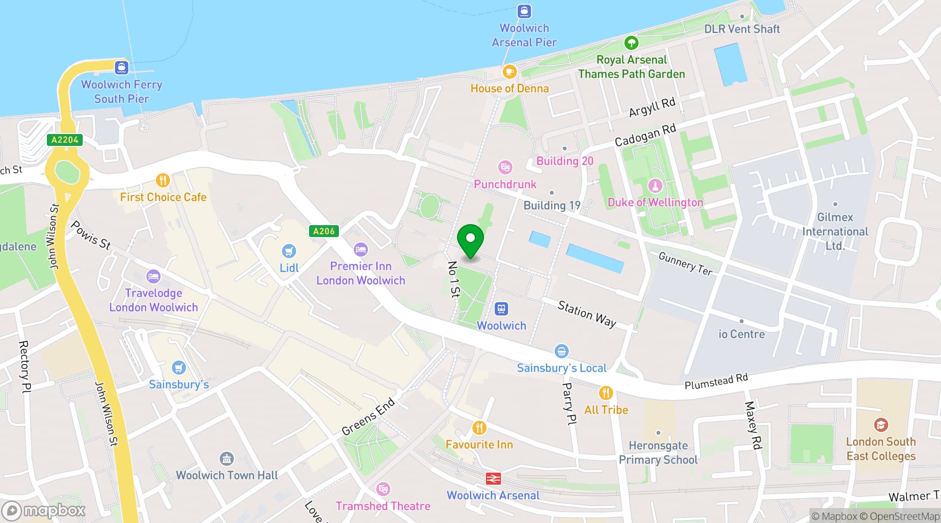 Map showing The Arch Rooftop Bar