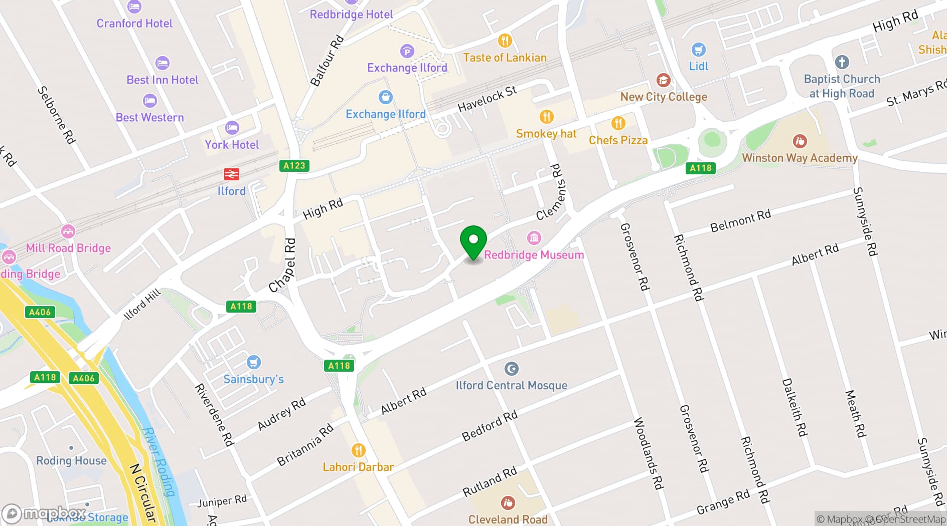 Map showing Haute Dolci Ilford