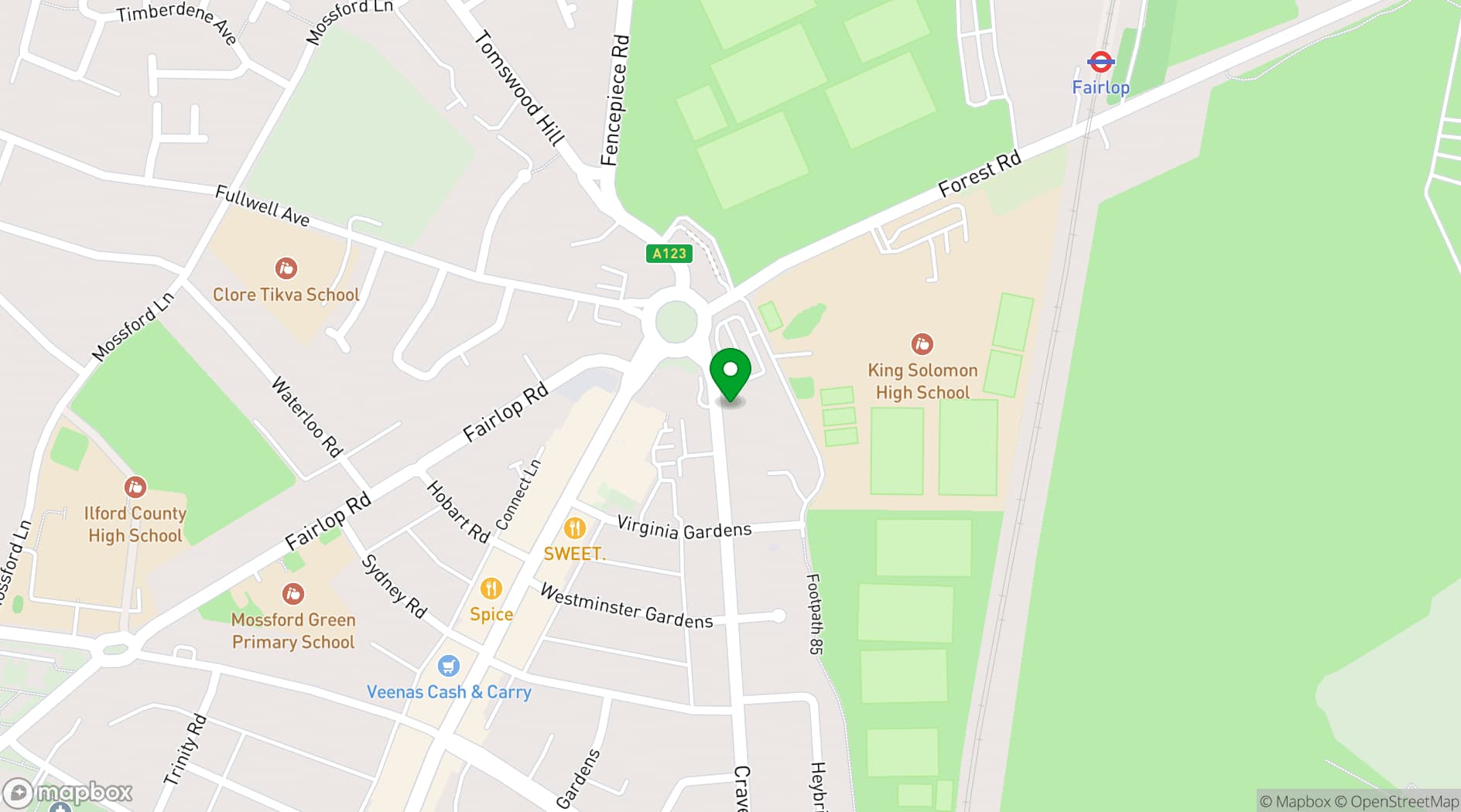Map showing RR Venue Hire