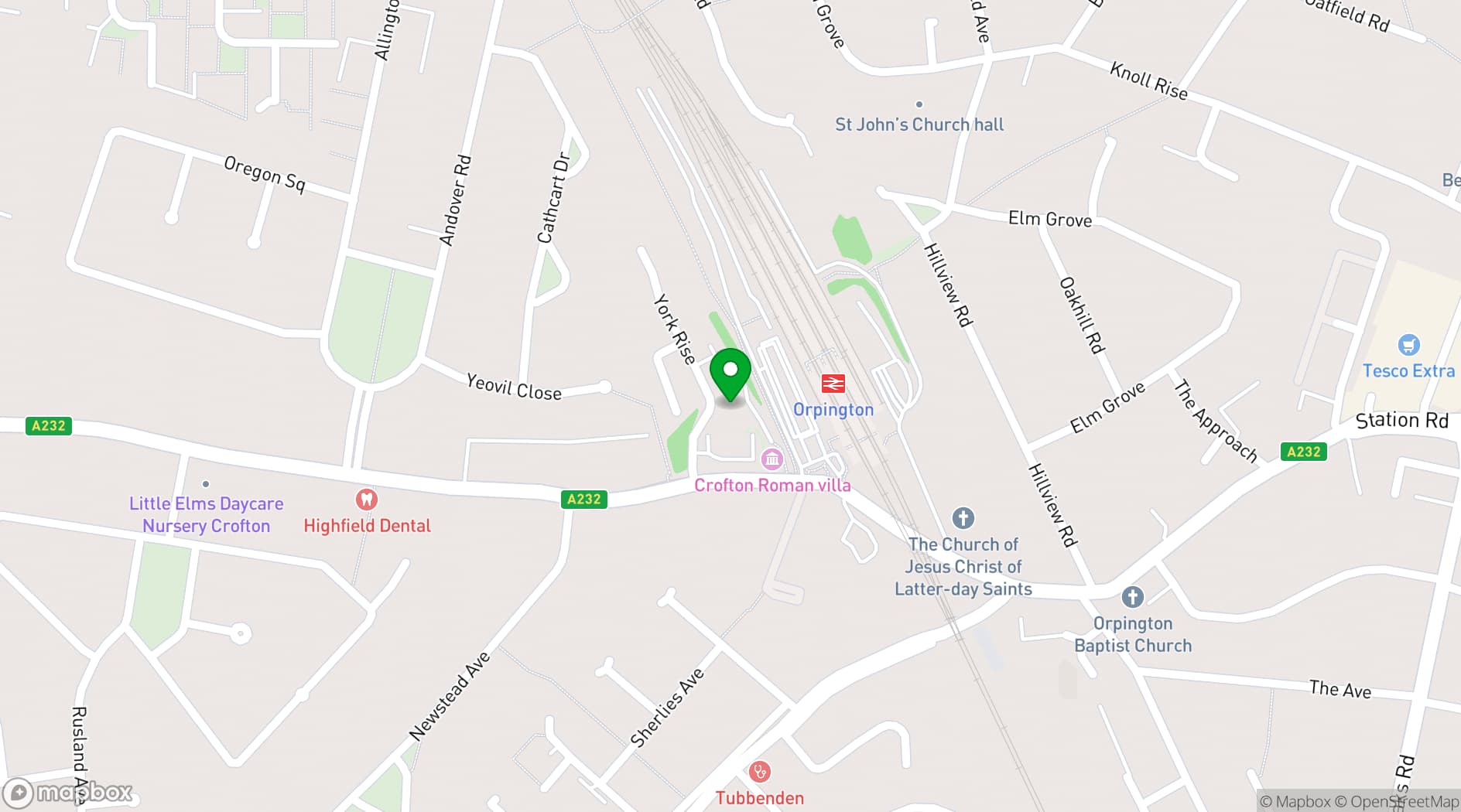 Map showing Crofton Halls
