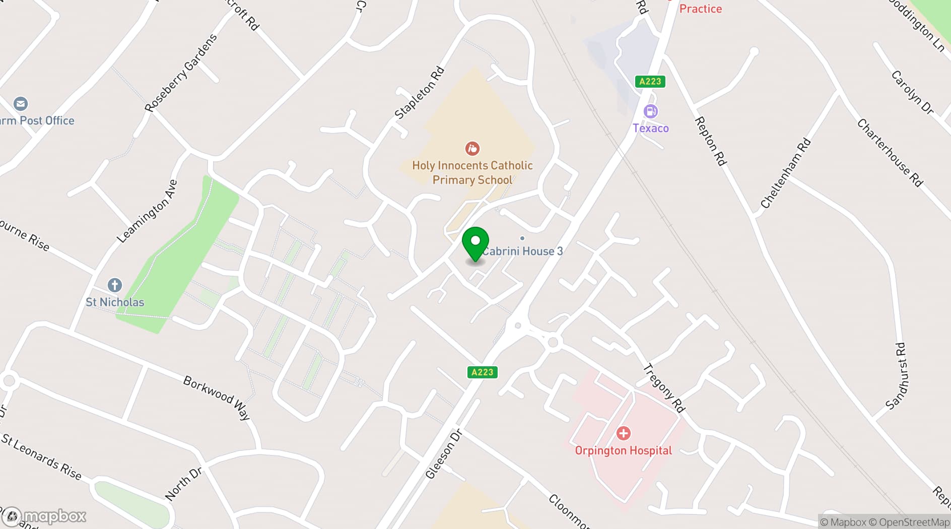 Map showing Holy Innocents Church Hall