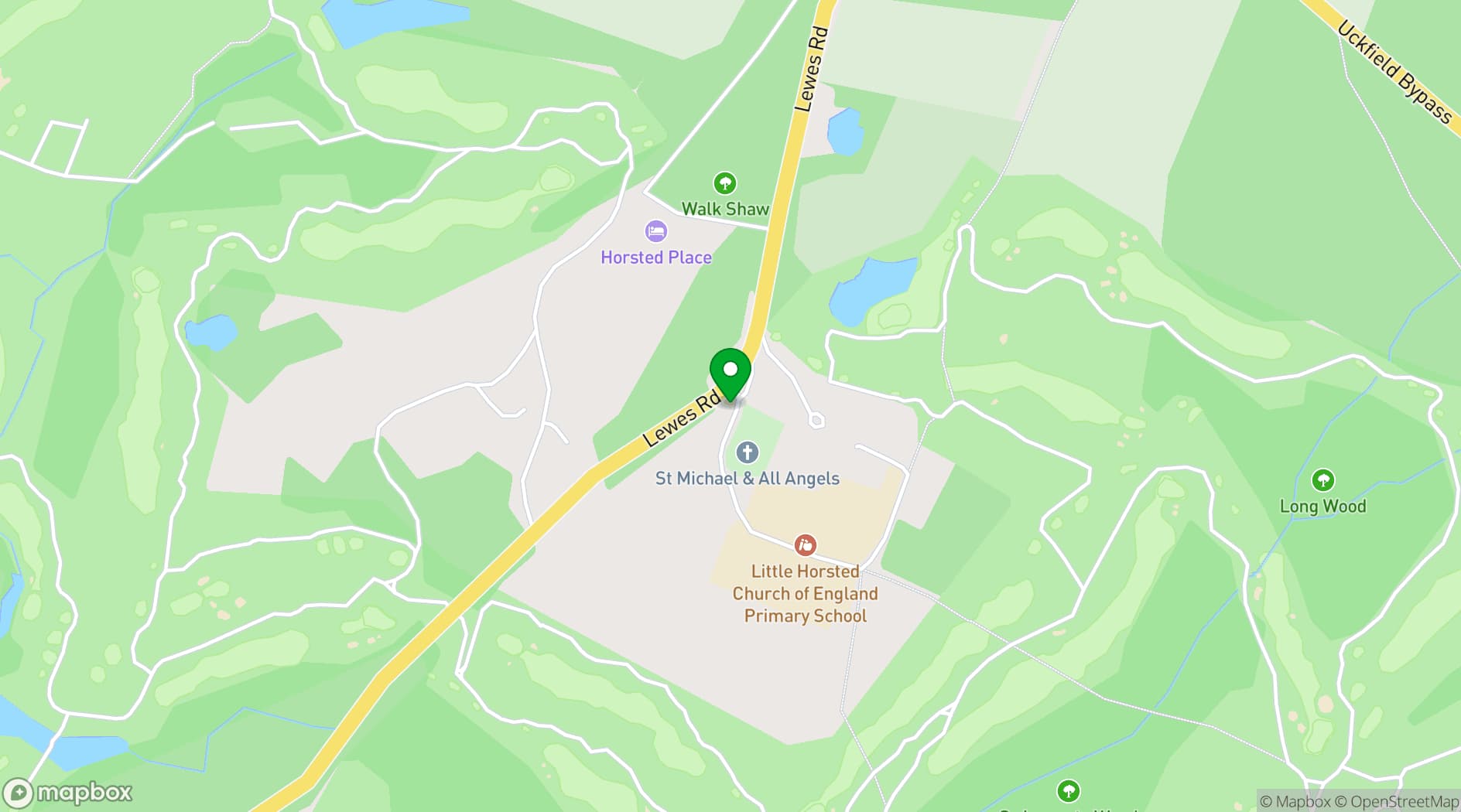 Map showing Horsted Place Hotel