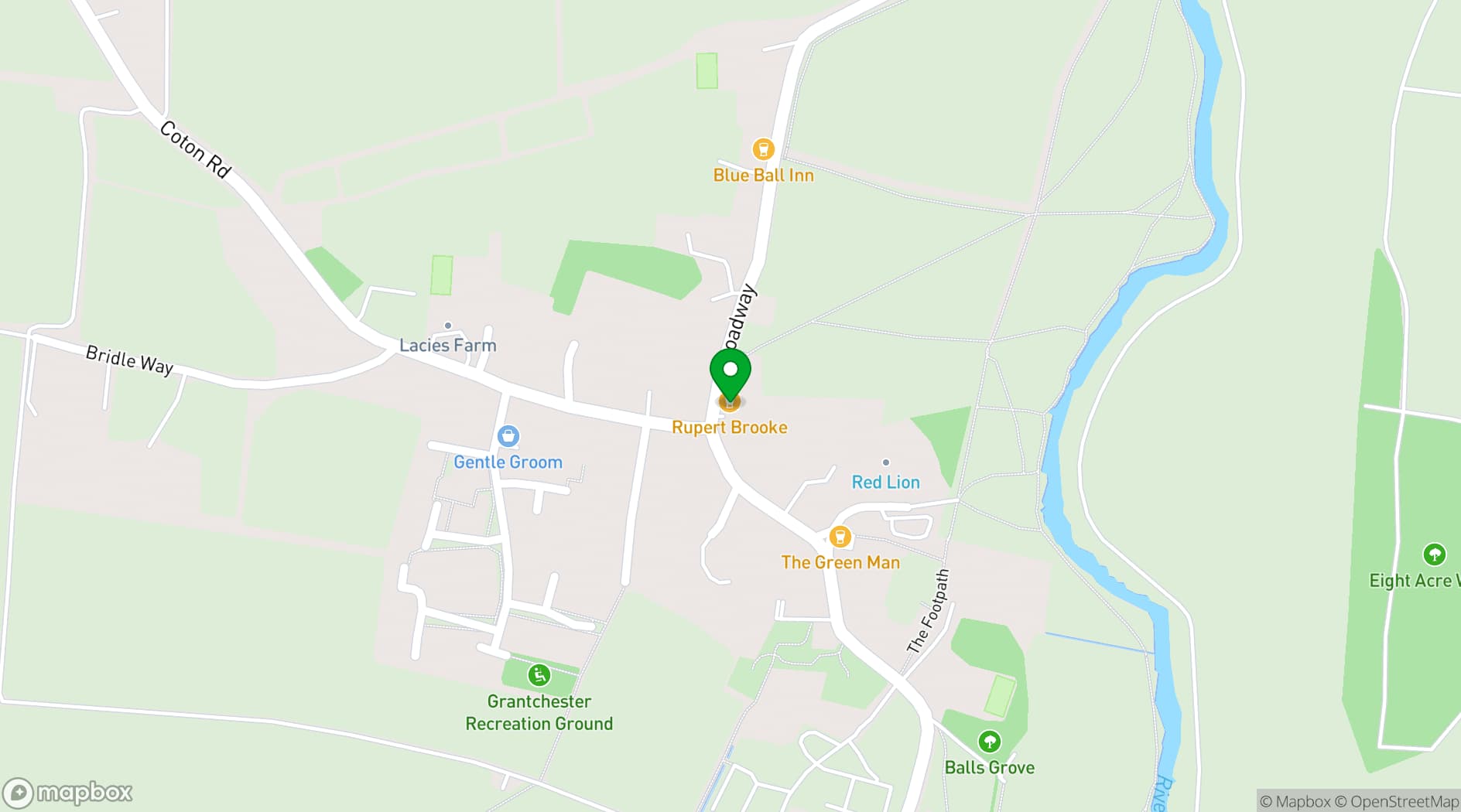 Map showing The Rupert Brooke