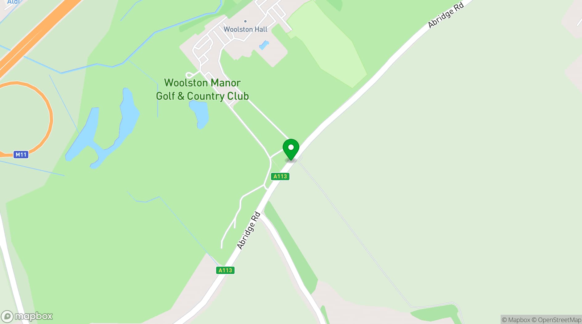 Map showing Woolston Manor