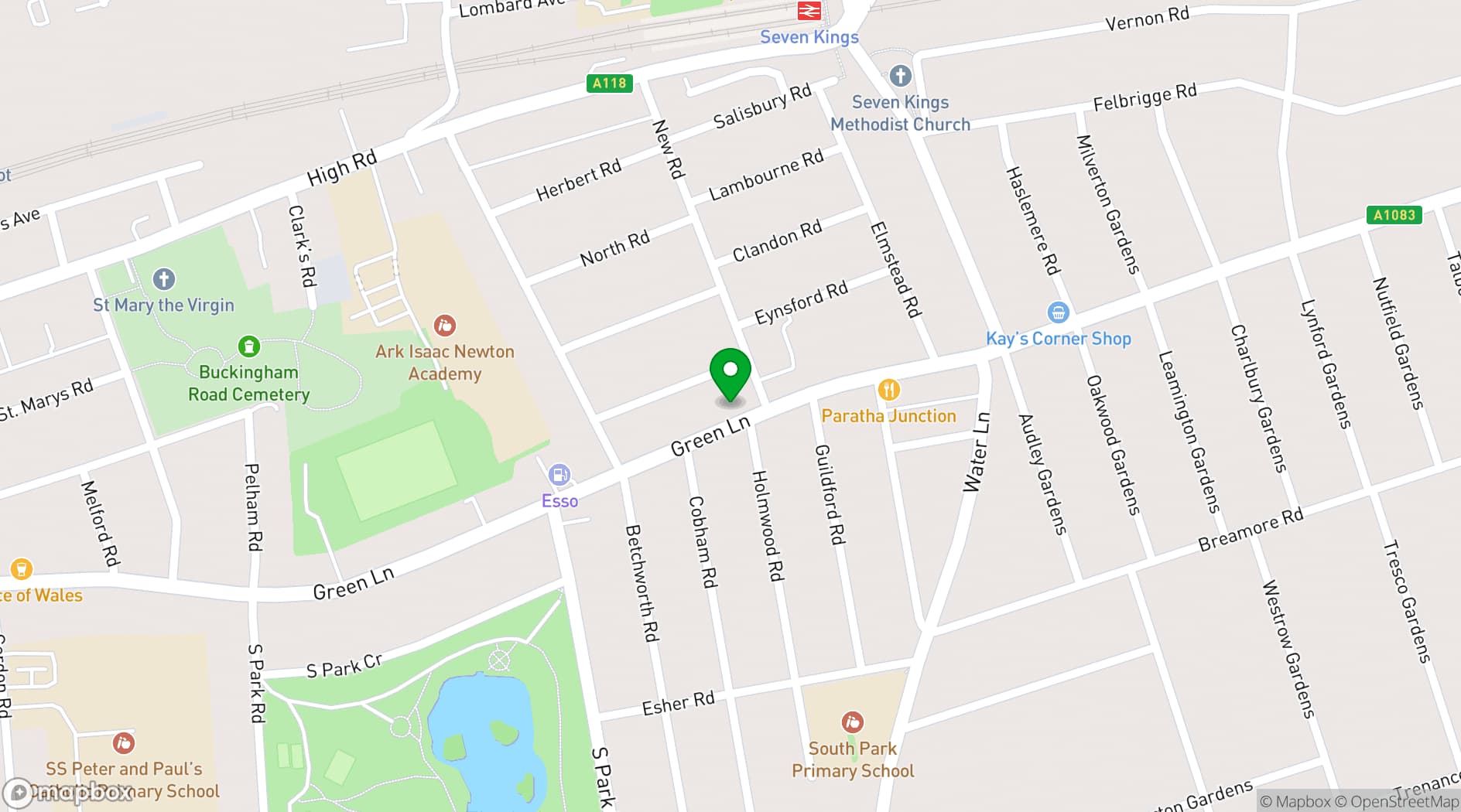 Map showing Central Restaurant and Lounge