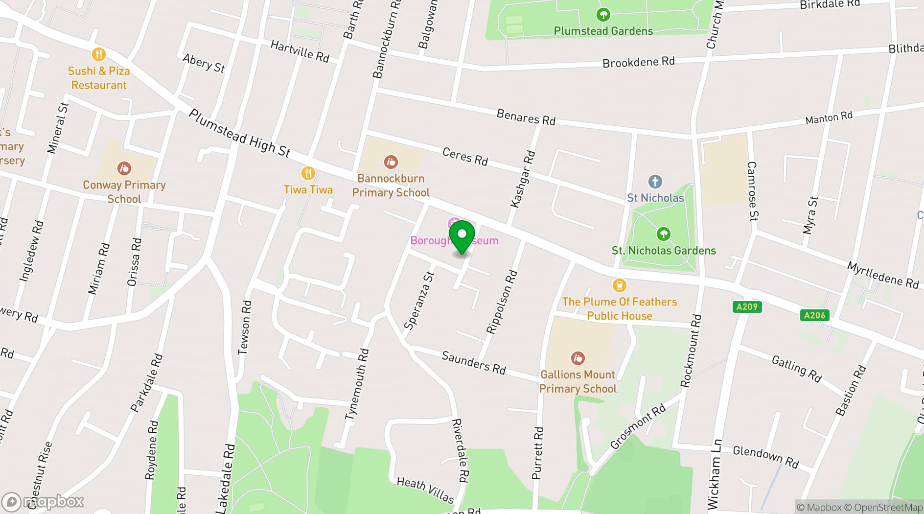 Map showing The Plumstead Centre