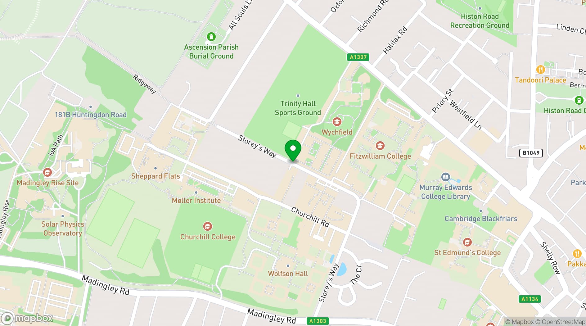 Map showing Magdalene College