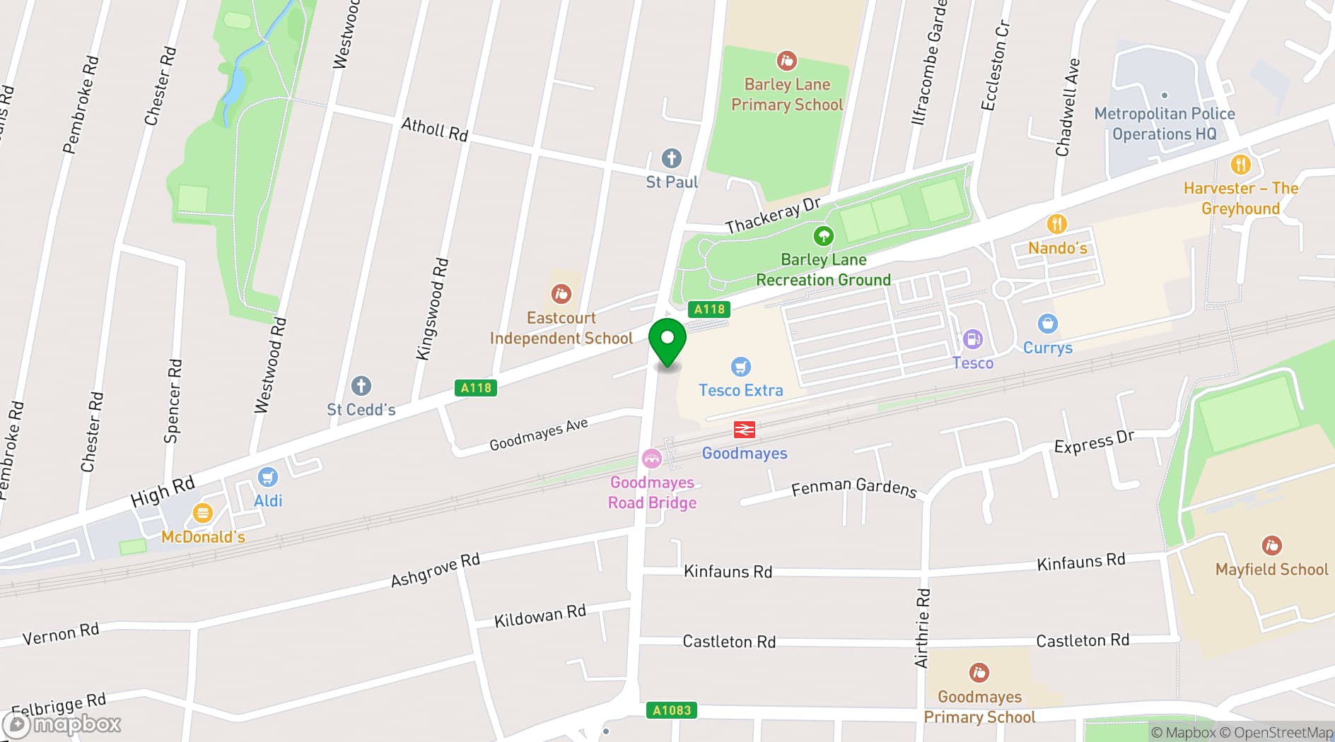 Map showing DAARK