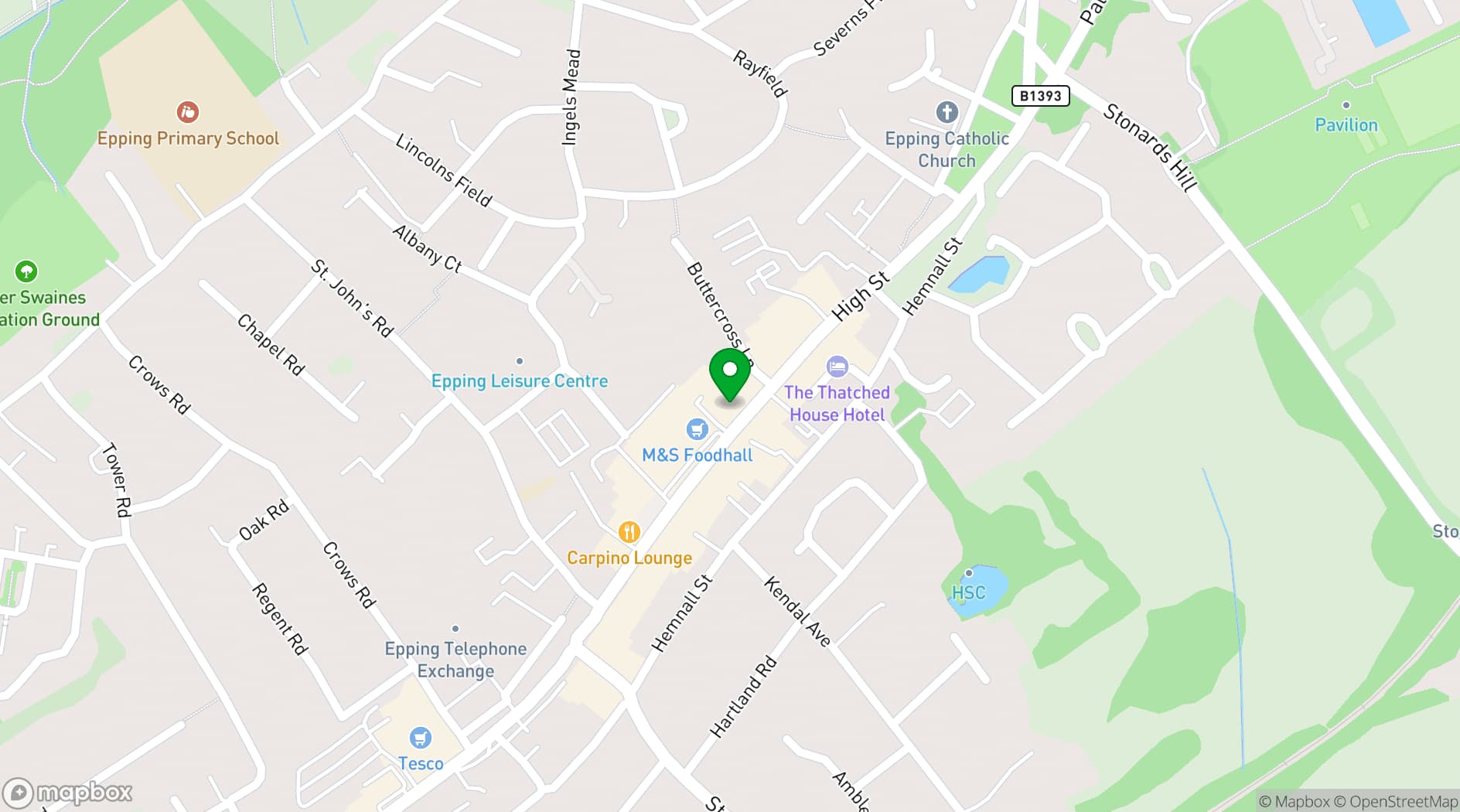 Map showing Wildwood Epping