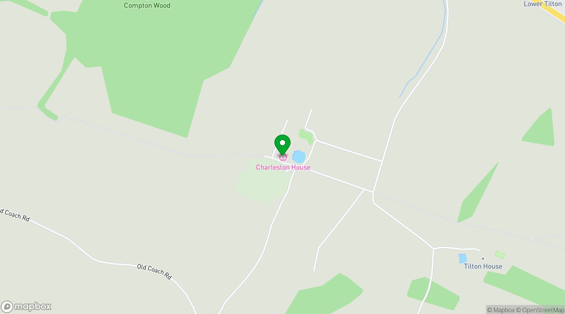 Map showing  Charleston in Firle