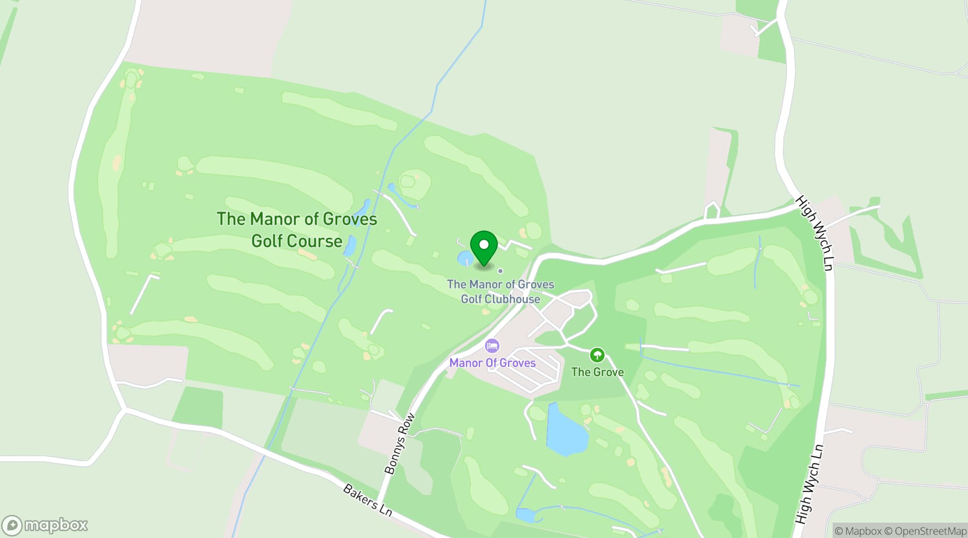 Map showing Manor of Groves Hotel, Golf & Country Club