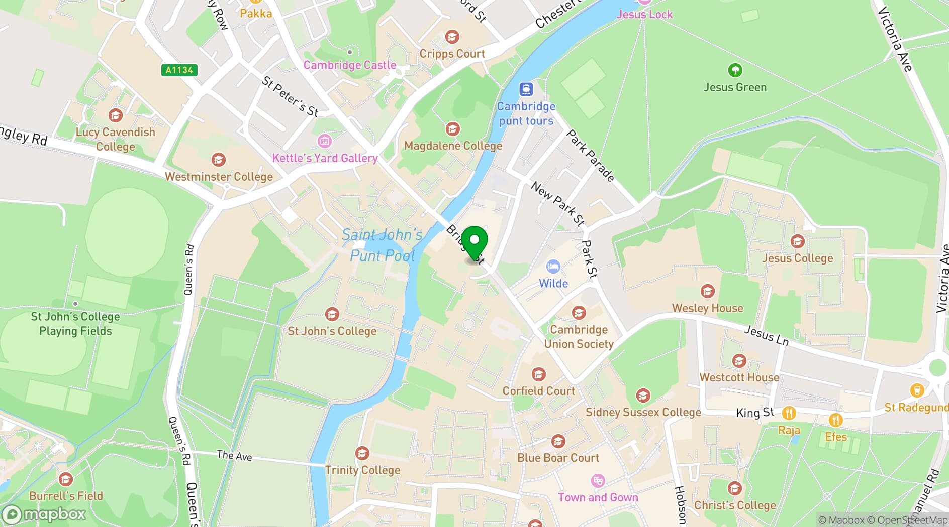Map showing Cafe Rouge Cambridge