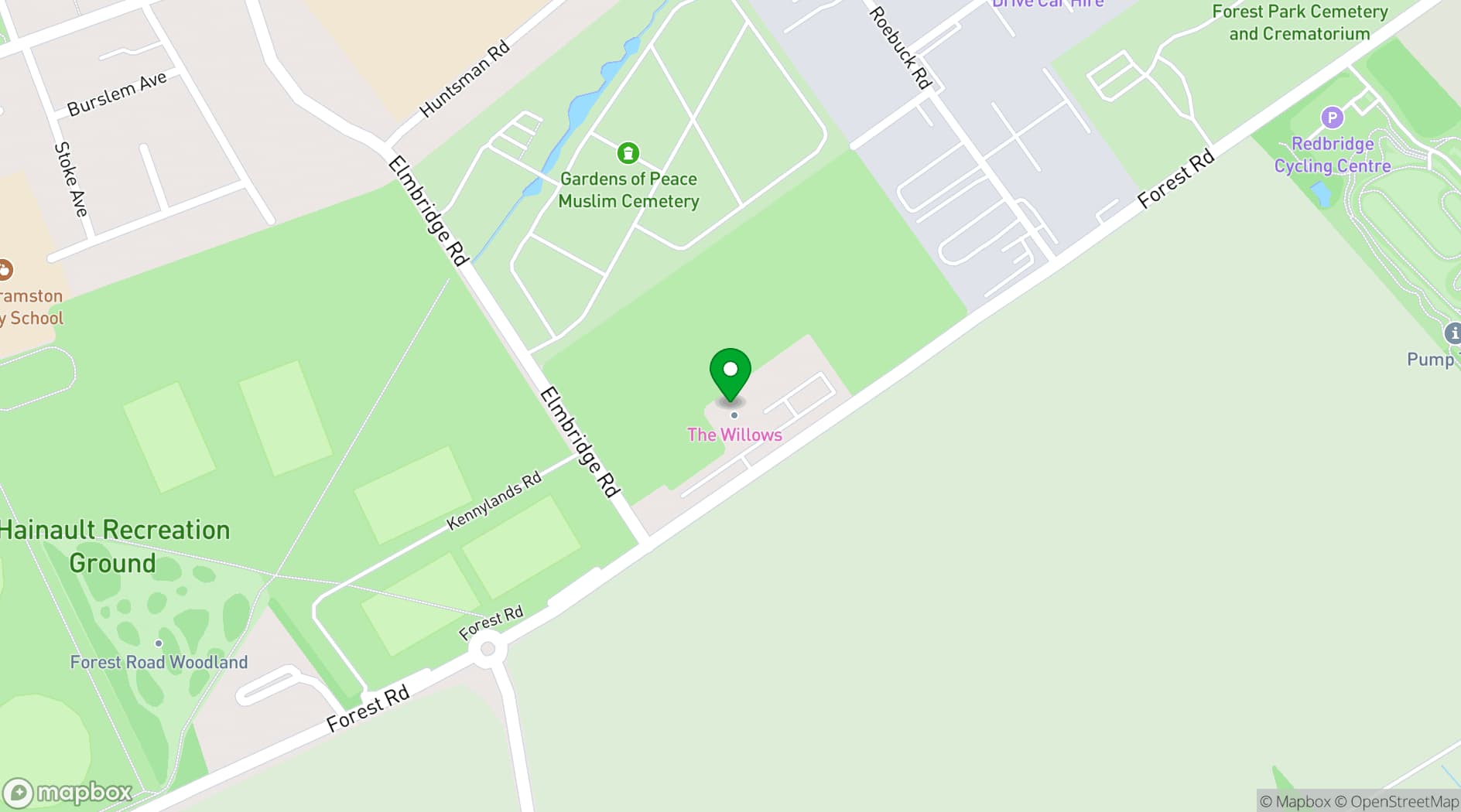 Map showing The Willow's