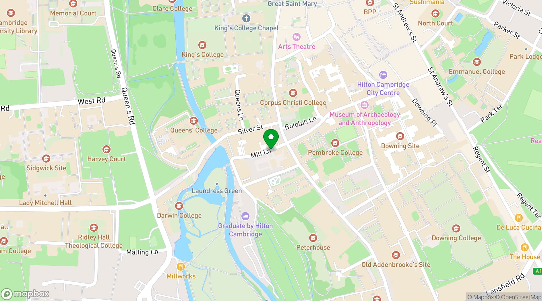 Map showing CB2 1SB