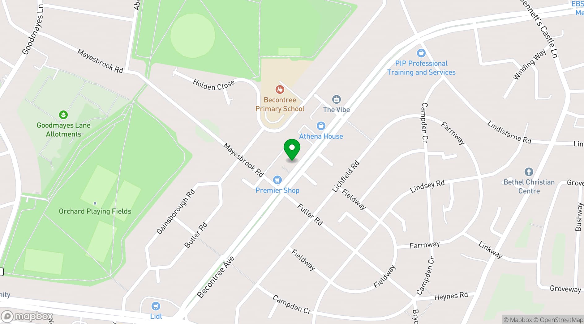 Map showing Princess Pamper Spa