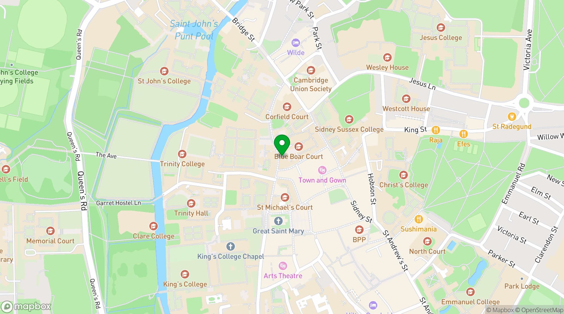 Map showing The Ivy Cambridge Brasserie