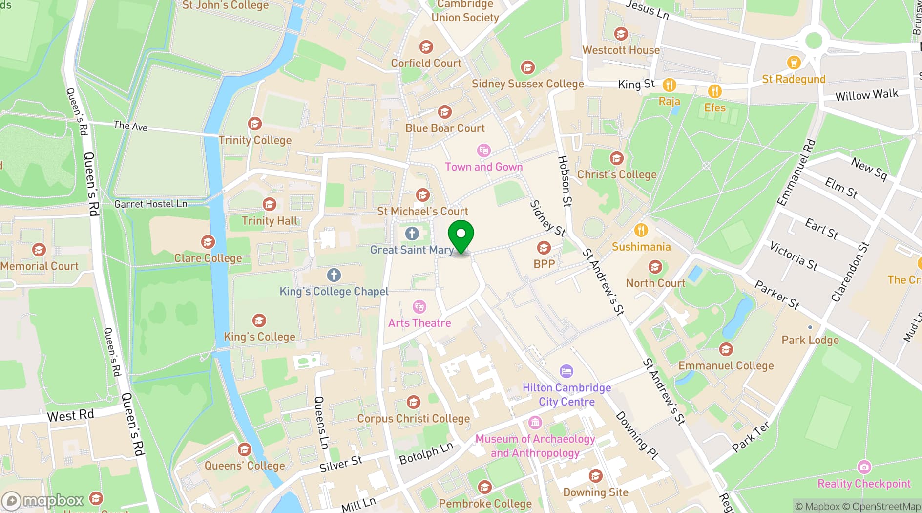 Map showing The Guildhall