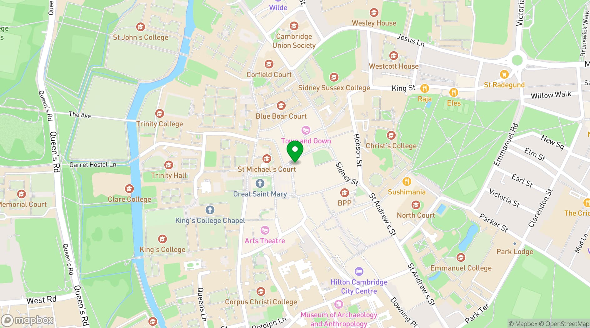 Map showing Market House