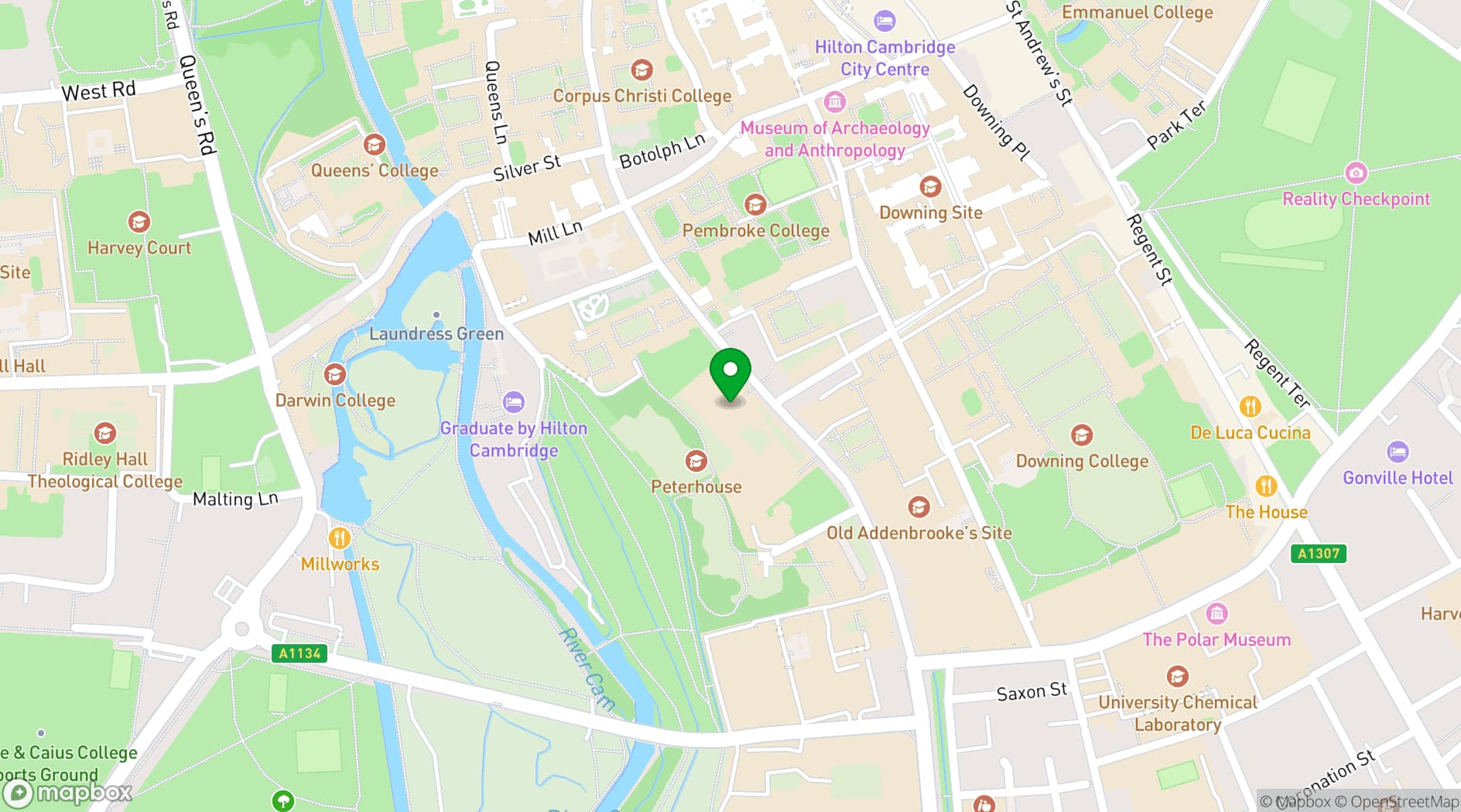 Map showing The Fitzwilliam Museum