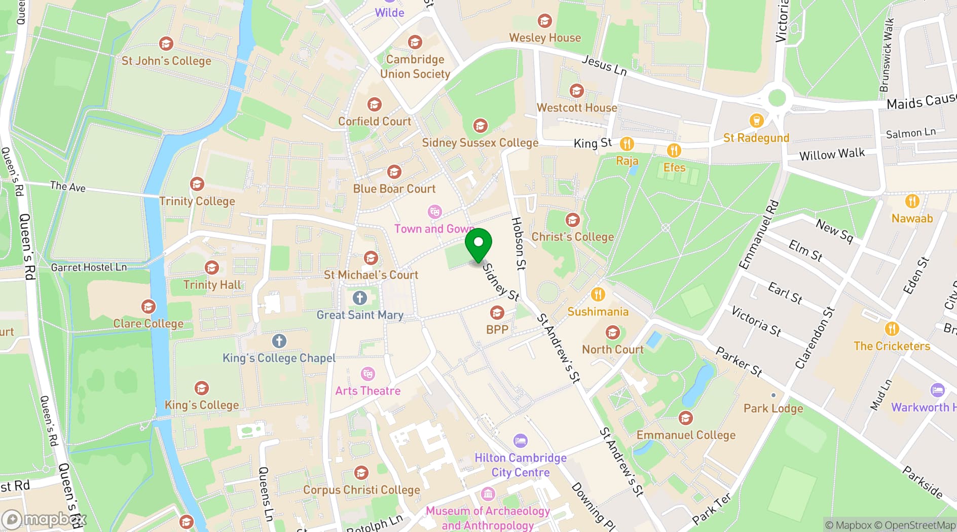 Map showing MODO Gallery